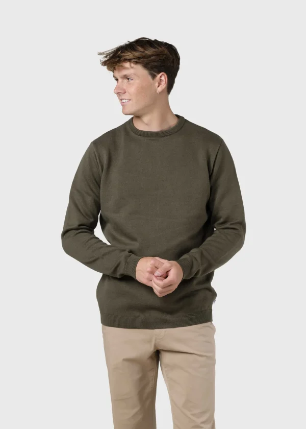Basic Olivgrün Pullover aus Bio-Baumwolle