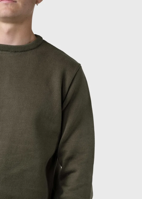 Basic Olivgrün Pullover aus Bio-Baumwolle