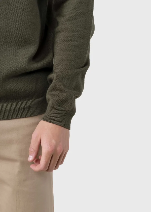 Basic Olivgrün Pullover aus Bio-Baumwolle