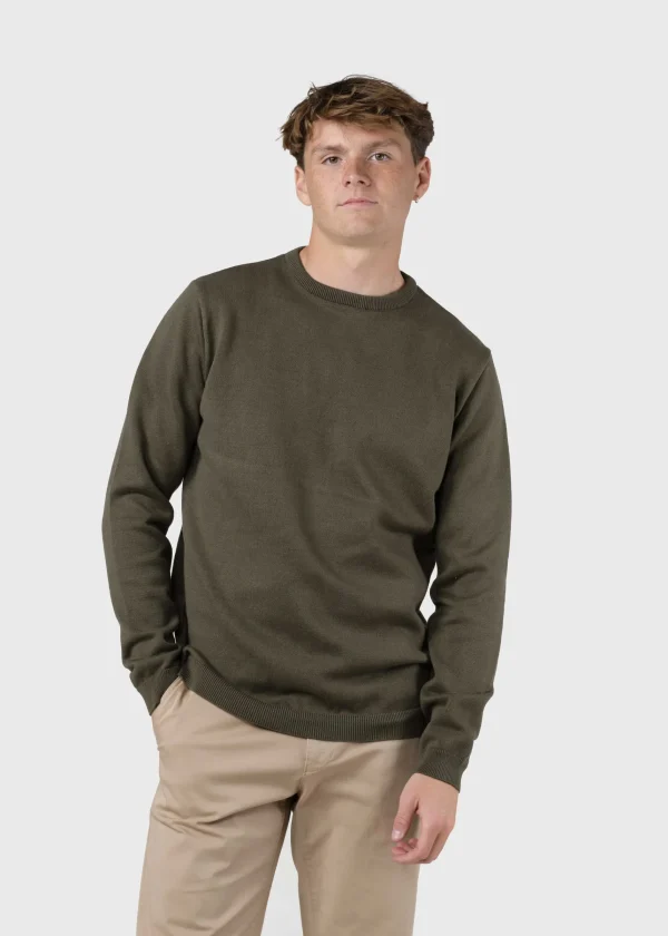 Basic Olivgrün Pullover aus Bio-Baumwolle