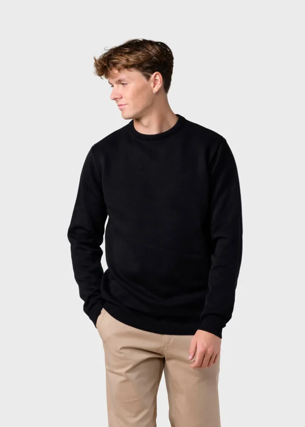 Basic Schwarzer Pullover aus Bio-Baumwolle
