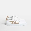 Beige vegane Klett-Sneaker
