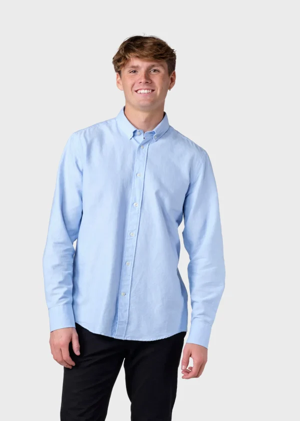 Bio-Baumwolle Hemd Oxford himmelblau