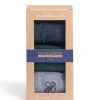 Bio-Baumwolle Sockenbox Grau, Grün und Blau