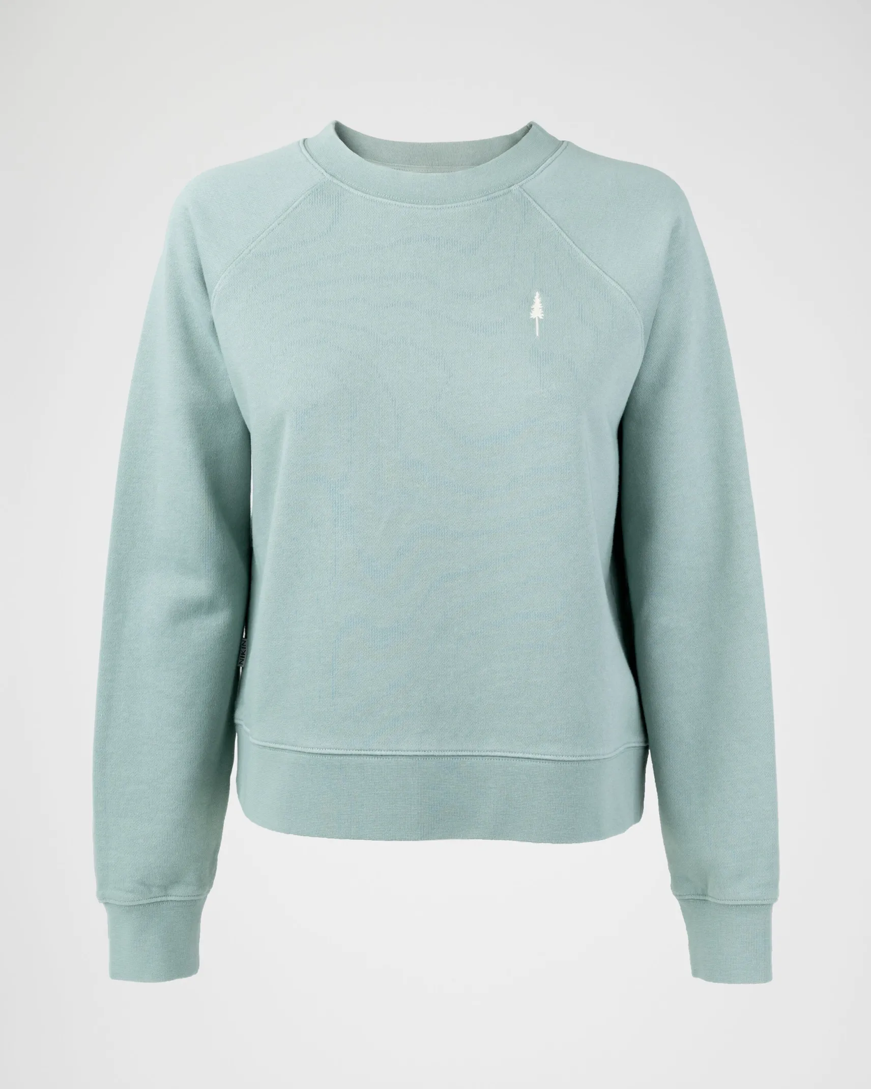 biobaumwolle_sweatshirt_t_1-1.webp Bio-Baumwolle Sweatshirt TreeSweater Raglan Women Turquoise