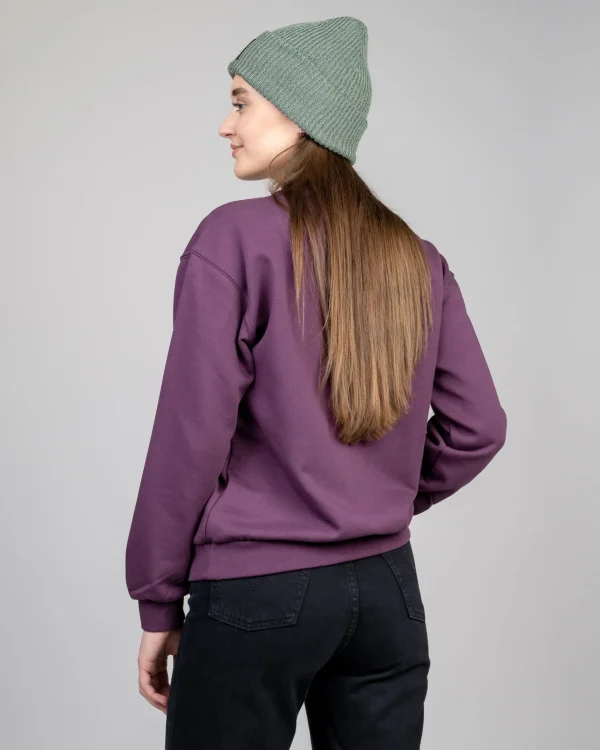 Bio-Baumwolle Sweatshirt TreeSweater Relaxed Women Grape