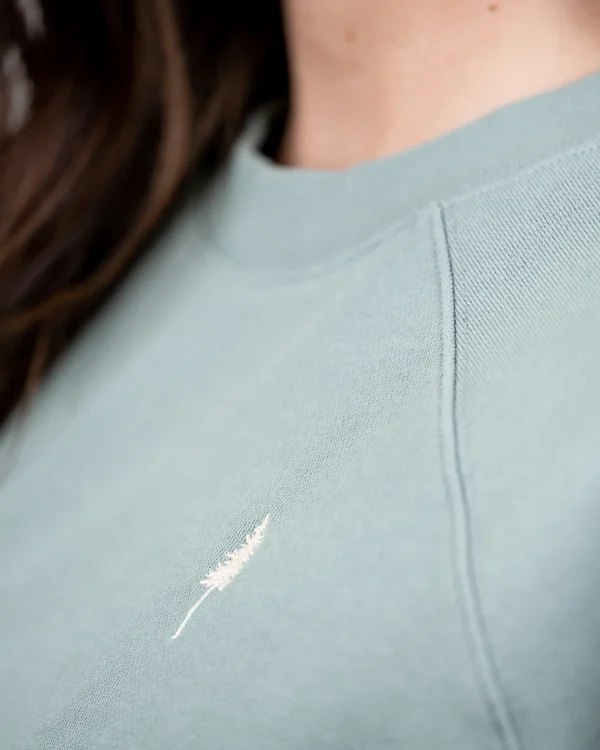 Bio-Baumwolle Sweatshirt TreeSweater Raglan Women Turquoise