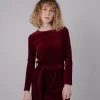 Cordsamtkleid Pflaumen