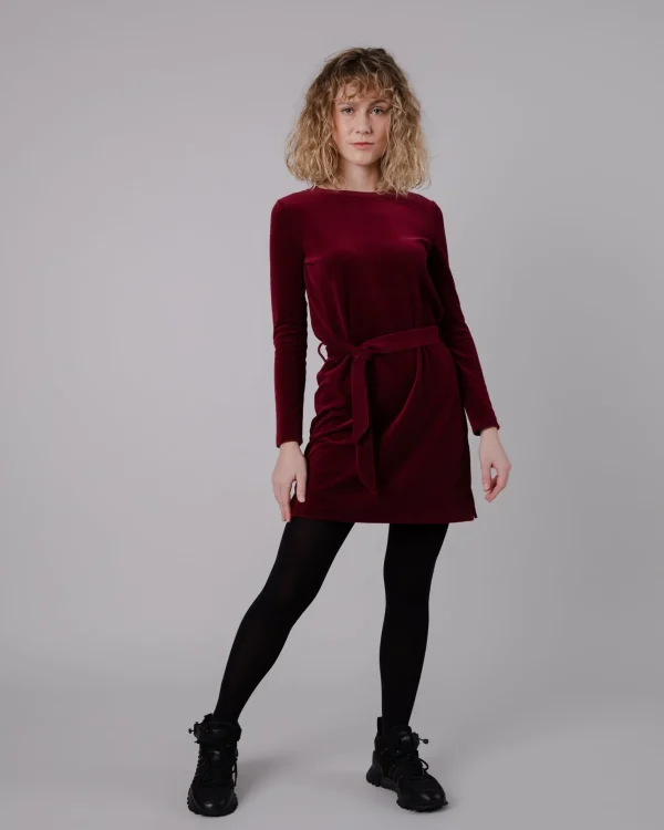 Cordsamtkleid Pflaumen