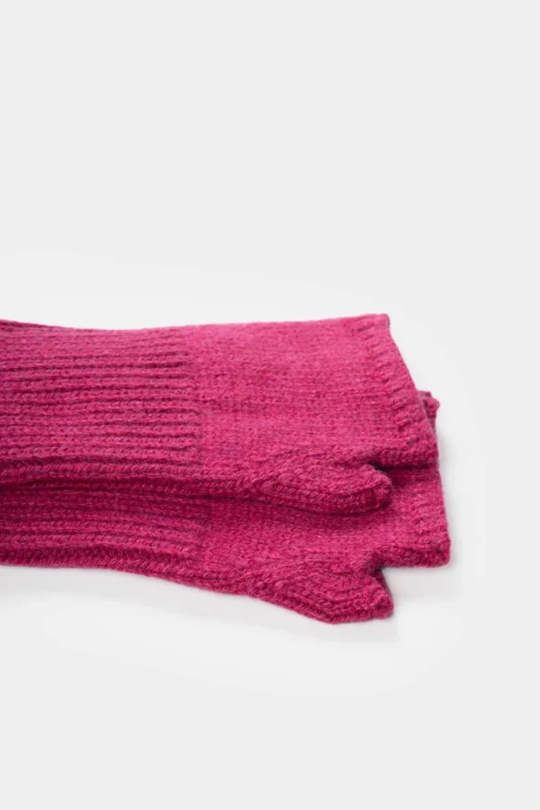 Damen Armstulpen aus recyceltem Kaschmir Tamara Fuchsia