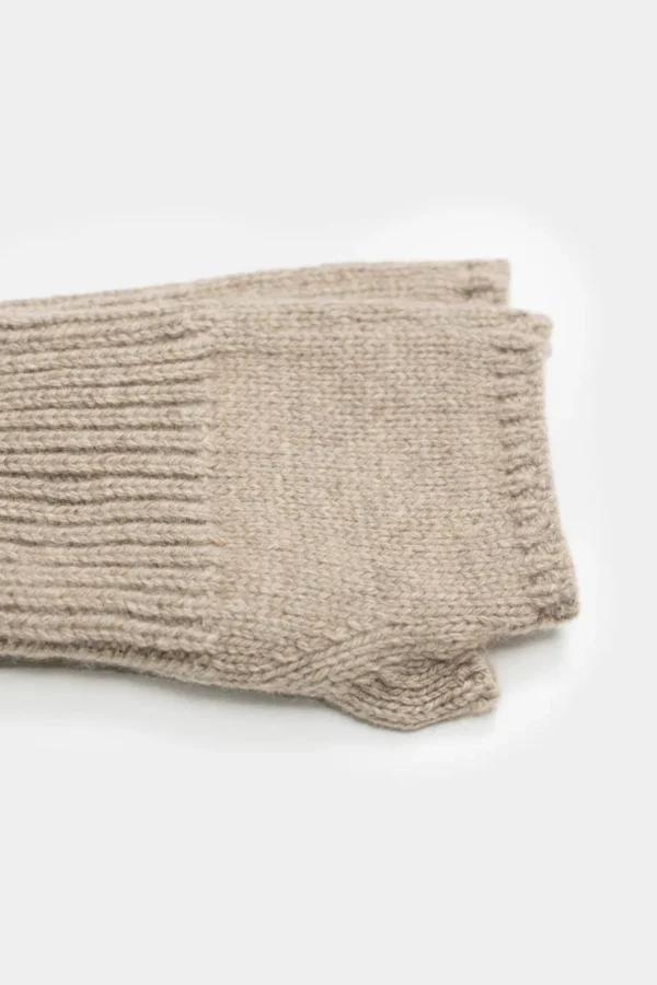 Damen Armstulpen aus recyceltem Kaschmir Tamara Beige
