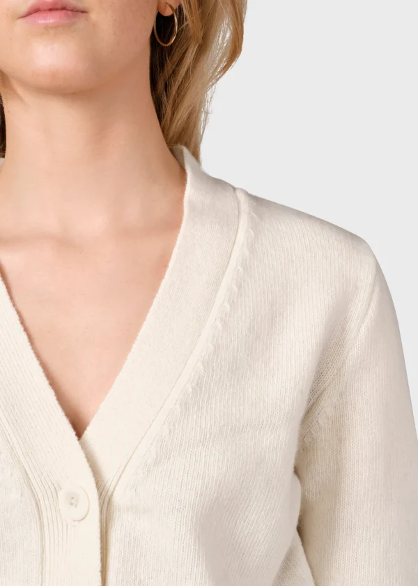 Damen Cardigan aus Merinowolle Wilma Ekru