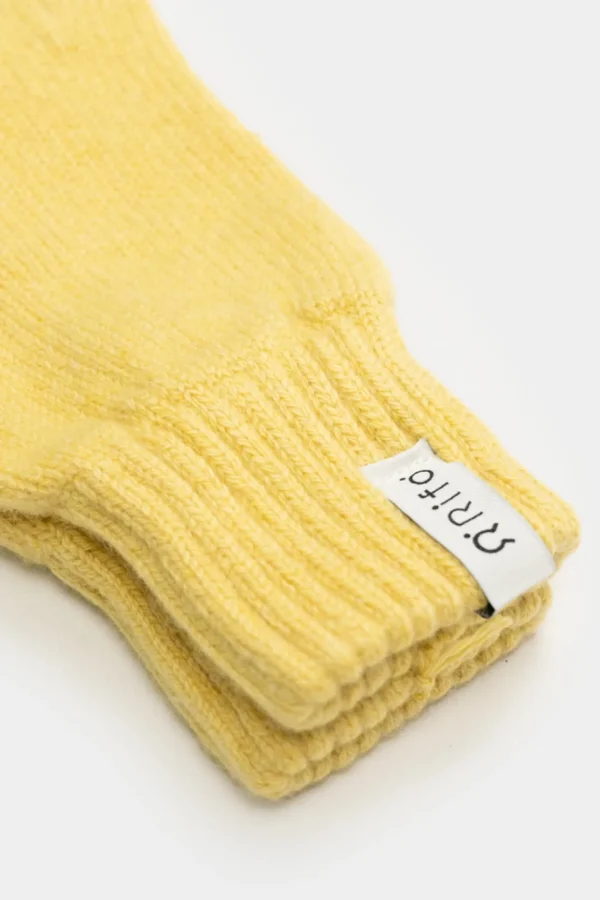 Damen Kaschmir Handschuhe Anita Gelb meliert