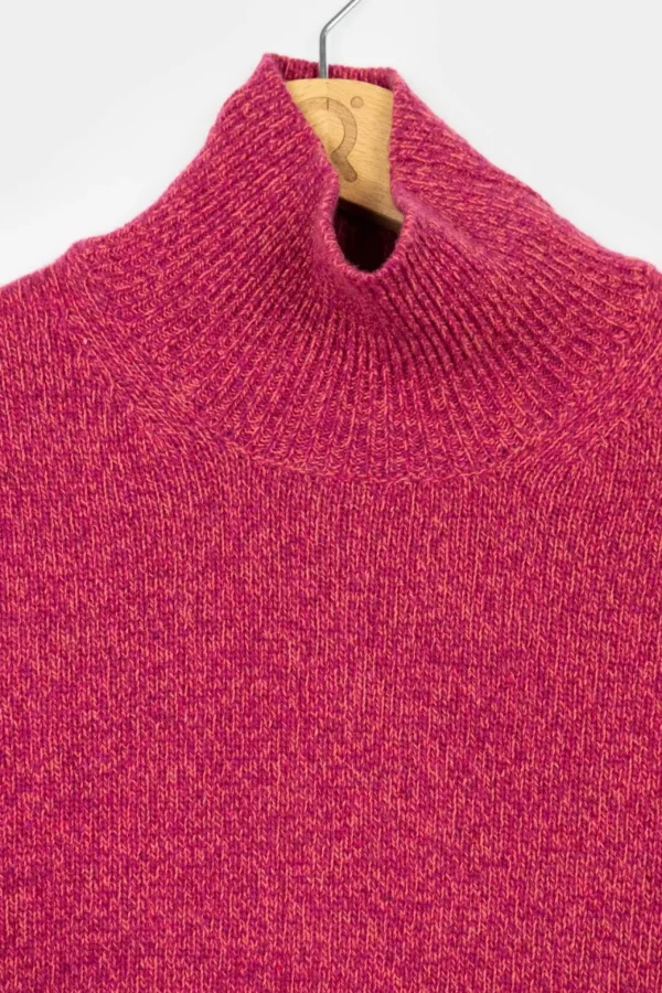 Damen Kaschmir-Rollkragenpullover Ada Rosa meliert