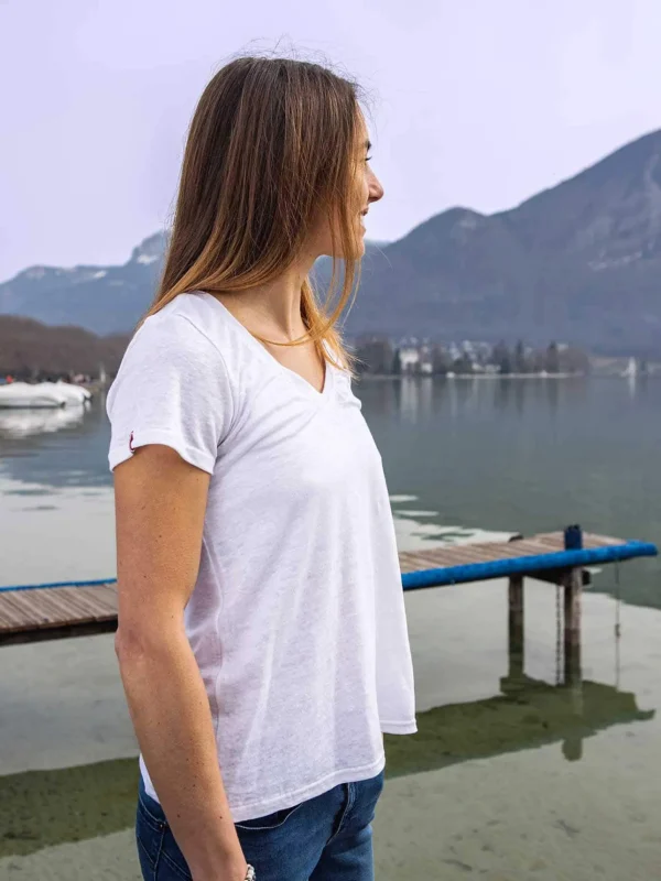 Damen Leinen T-Shirt L'Indispensable Weiss