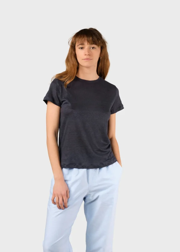 Damen Leinen T-Shirt Rikke Navy