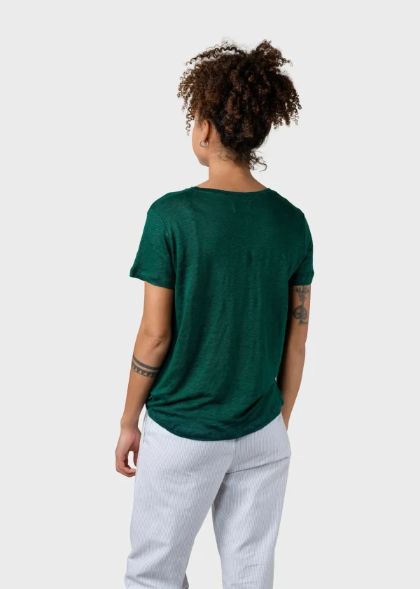 Damen Leinen T-Shirt Rikke Green