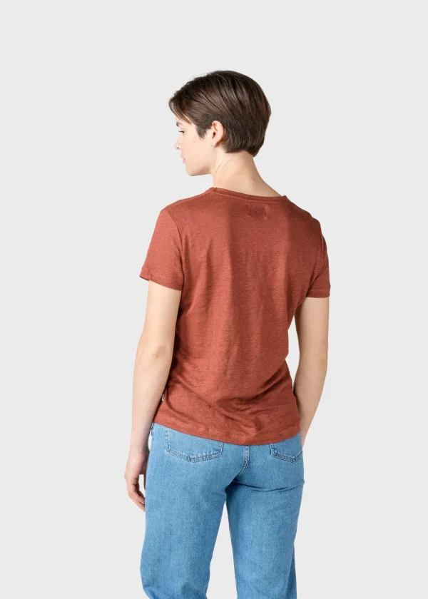 Damen Leinen T-Shirt Rikke Terracotta