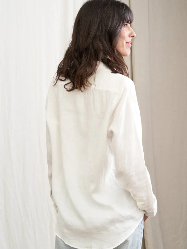 Damen Leinen-Hemd Essentielle weiss