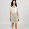 Damen Leinen-Shorts Avis Grün