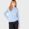 Damen Merinos Pullover Hellblau