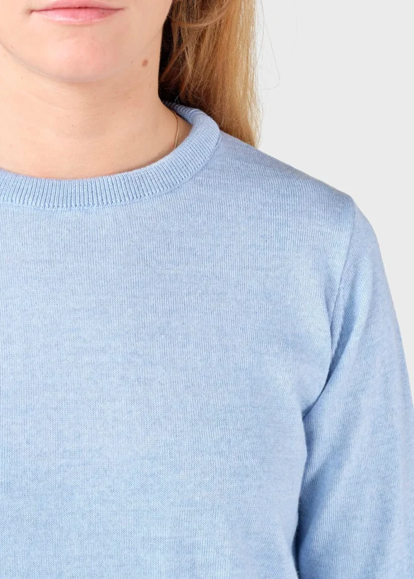 Damen Merinos Pullover Hellblau