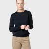 Damen Schwarzer Merinos Pullover