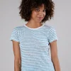 Damen Stripes Slim Fit T-shirt Blau