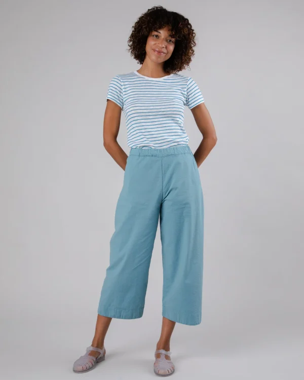 Damen Stripes Slim Fit T-shirt Blau