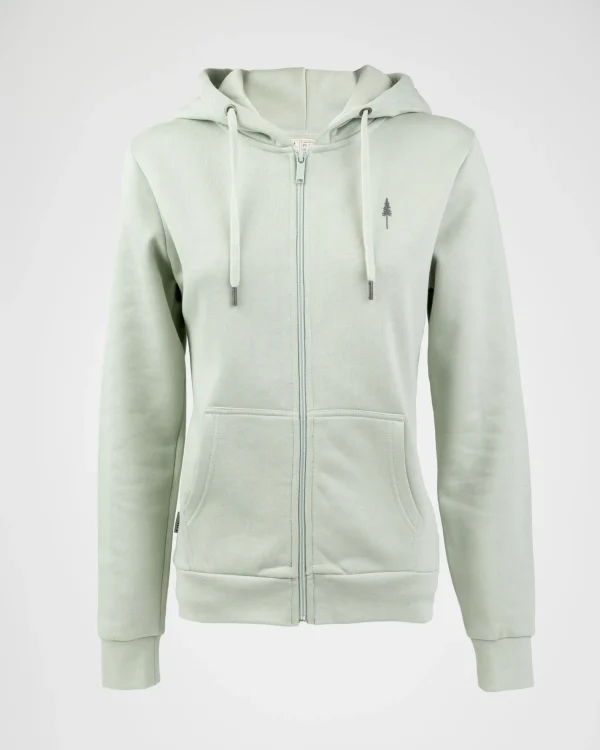Damen Treehoodie Zip Light Green
