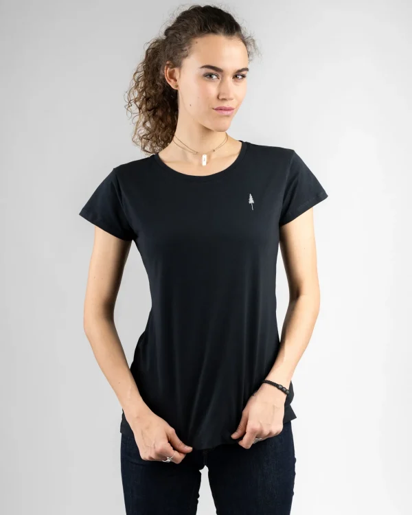 Damen T-Shirt aus Bio-Baumwolle Treeshirt Schwarz