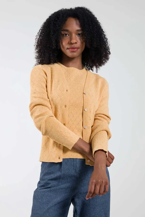 Damen-Cardigan aus recycelter Baumwolle Carla Orange