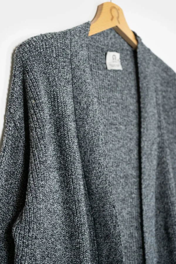 Damen-Cardigan aus recycelter Baumwolle Cara Blau meliert