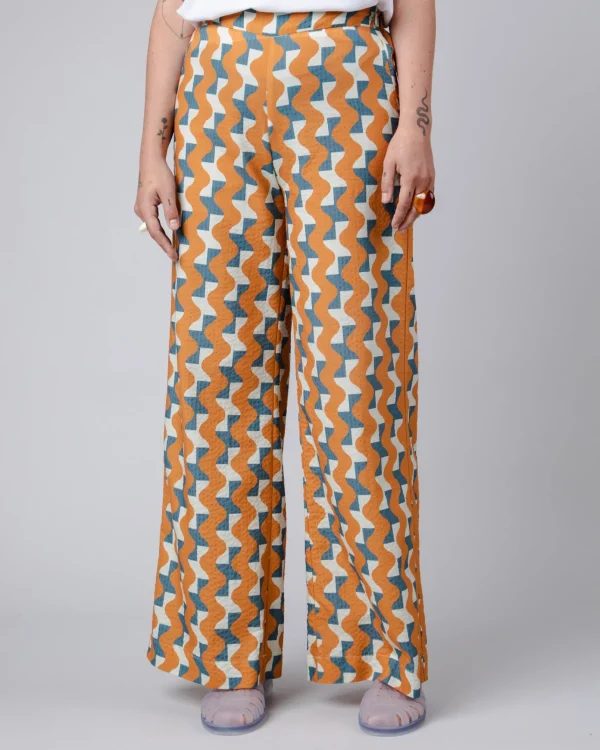 Damen-Hosen Big Tiles Ocker
