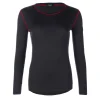 Damen-Langarm-Merino-T-Shirt Mitternachtsblau