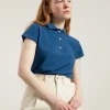 Damen-Poloshirt aus Bio-Baumwolle Rita Blue