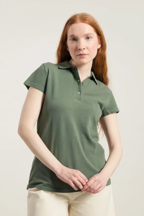 Damen-Poloshirt aus Bio-Baumwolle Rita Olivgrün