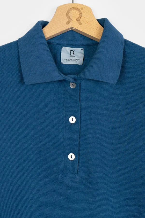 Damen-Poloshirt aus Bio-Baumwolle Rita Blue