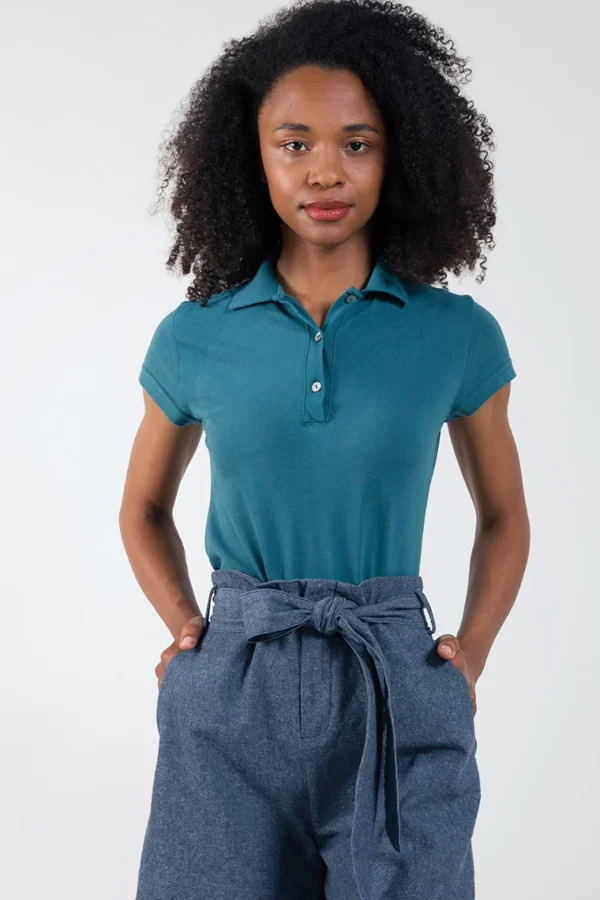 Damen-Poloshirt Rita Grün Pavone