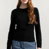 Damen-Pullover aus feiner Wolle Laura Schwarz