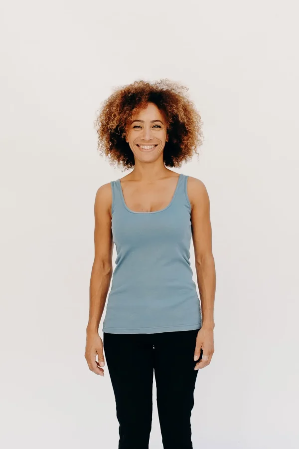 Damen-Tanktop aus Bio-Baumwolle Mme Toucan Blue