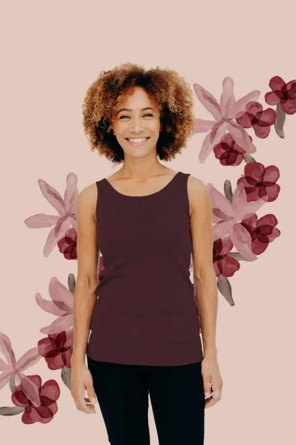 Damen-Tanktop aus Bio-Baumwolle Mme Toucan Purple