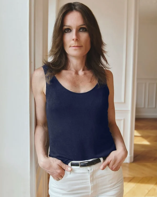 Damen-Tanktop aus Leinen L'Intemporel Marine