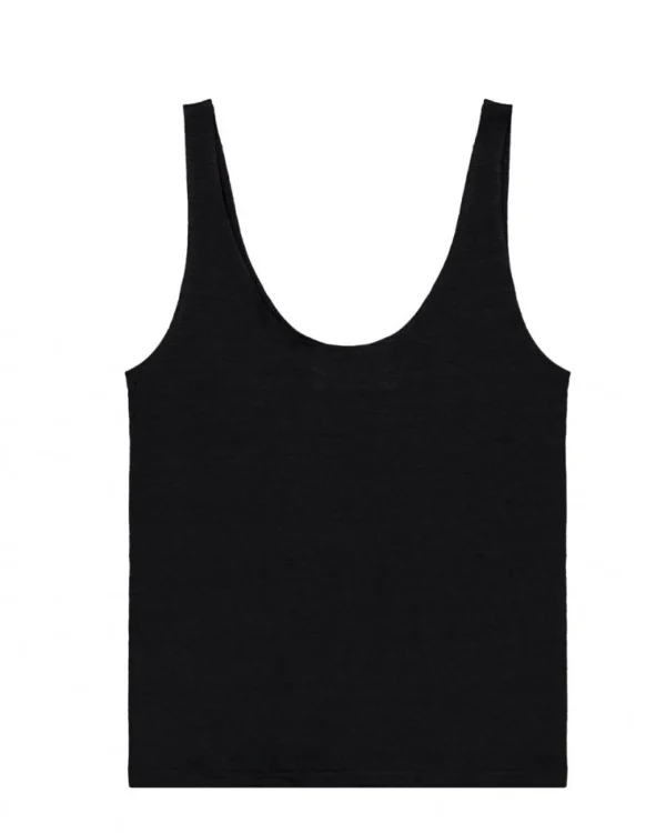 Damen-Tanktop aus Leinen L'Intemporel Schwarz