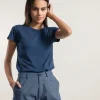 Damen-T-Shirt aus Bio-Baumwolle Franca Blau