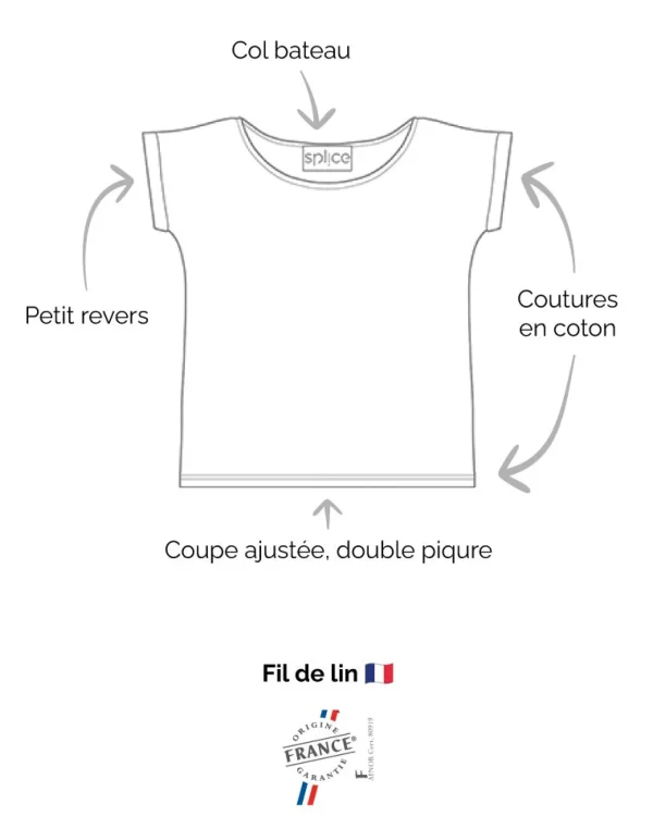 Damen-T-Shirt aus khakifarbenem Leinen von L'Indémodable