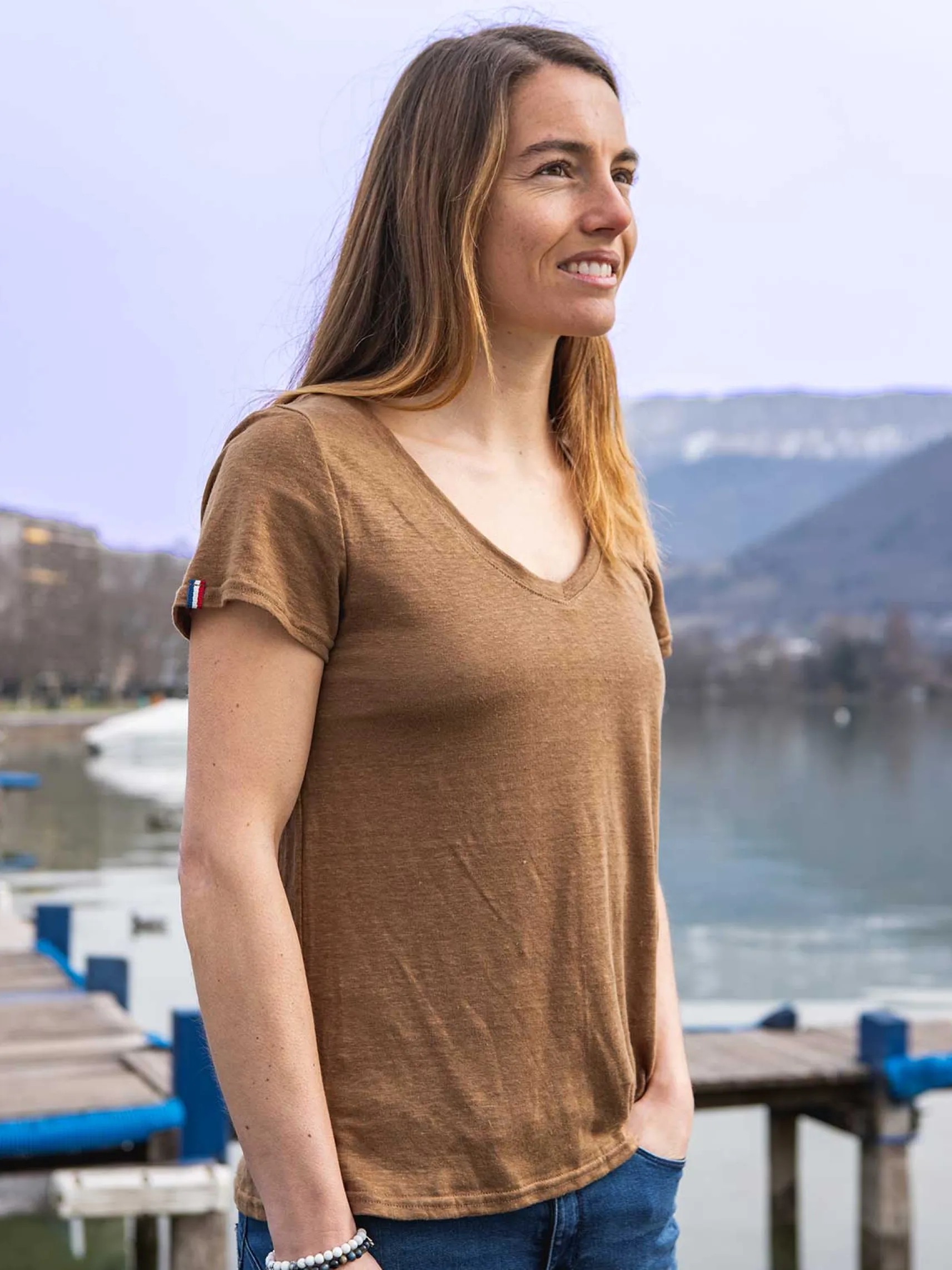 damentshirt_aus_leinen_li_0.webp Damen-T-Shirt aus Leinen L'Indispensable Braun