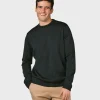 Dünner olivgrüner Strickpullover aus Merinowolle