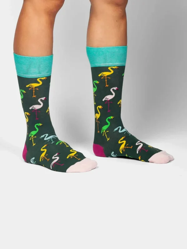 Flamingo Forest Socken aus Bio-Baumwolle