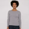 Graues Langarm-T-Shirt